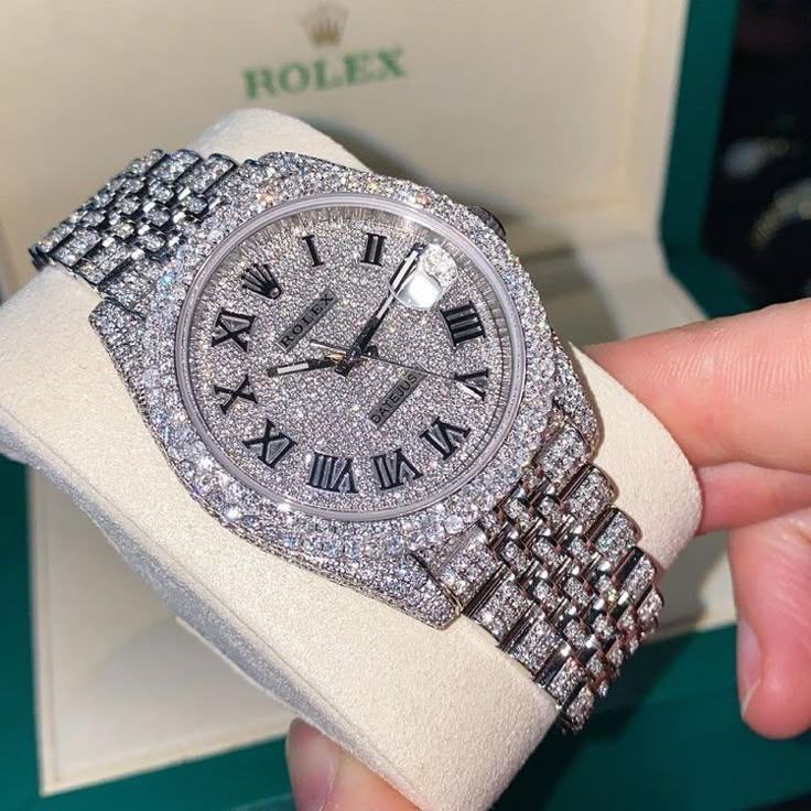 Fully iced-out" R Datejust watch